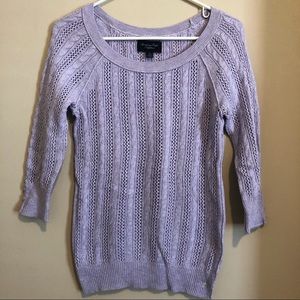 American Eagle Purple Cable Knit Sweater Small